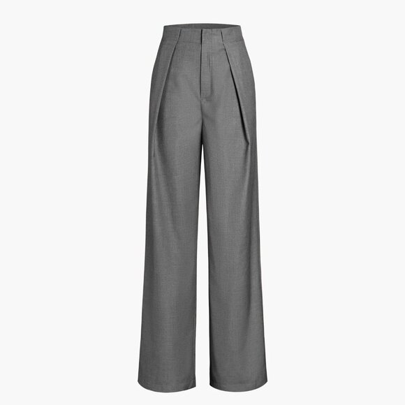 Grey Pleated Pants - Picture 4 of 5